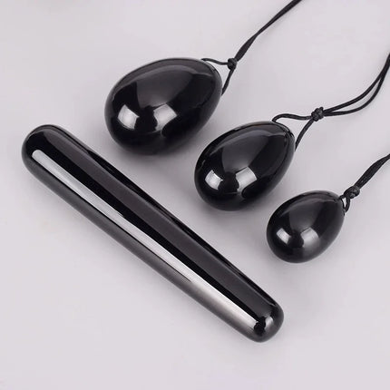 4Pcs Set Natural Jade Yoni Egg & Wand Women Kegel Exerciser Vaginal Muscles Tightening Ball Natural Crystal Jade Eggs