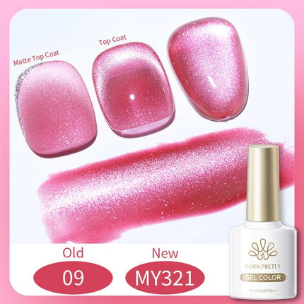 BORN PRETTY 10ml Silver Water Light Cat Magnetic Gel Nail Polish Nail Supplies Vernis Semi Permanent Gel for Fall Winter Nails