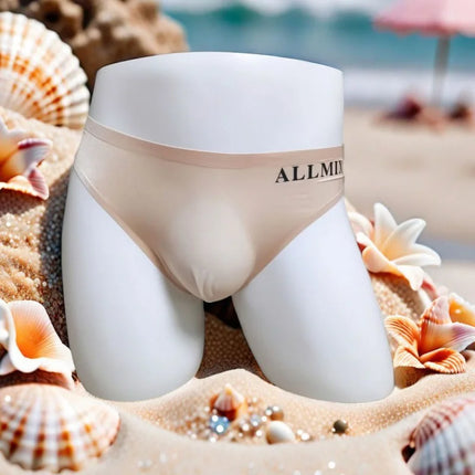3 PCS Sexy Transparent Underwear Men Thongs Sports Fitness Letter Thin Hip Panties G-Strings Ice Silk Low Waist Seamless Thong