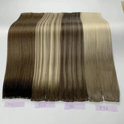 Straight 100%Human Hair Weft Bundles Extensions  Remy Natural Hair Sew In Weaves Brown Blonde Color Vietnamese Hair For Braiding