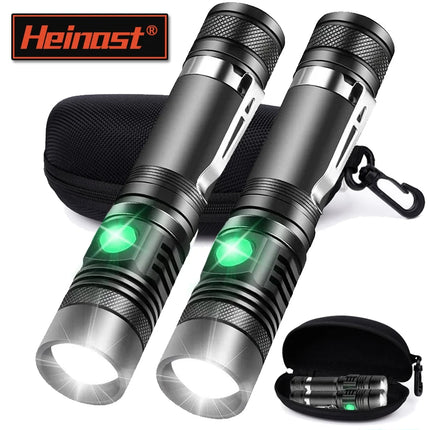 Rechargeable T6 Handheld Flashlight Use 18650 Zoom Torch Portable Cap Clamp Headlamp Pen Clip Working Light Outdoor Flashlight