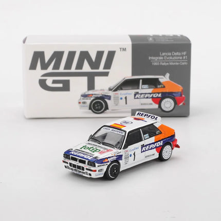 MINIGT 1131 1:64 Lancia Delta HF Integrale Evoluzione #1 1993 Rallye Monte Carlo Diecast Car Model Collection Toys