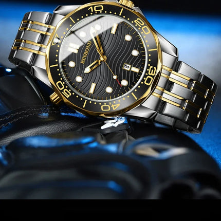 BINBOND Casual Fashion Ultra-thin Seahorse Series Quartz Men's Watch Date Waterproof Luminous Sports Business Men's Wristwatch