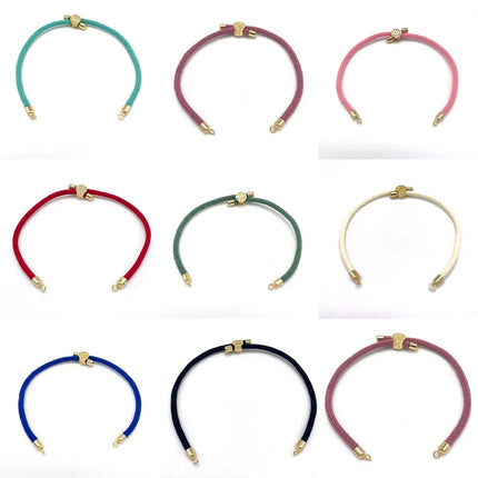 10Pcs Nylon Cords Twisted Braided Adjustable With Brass Findings DIY Jewelry Slider Bracelet Making Accessories Wholesale
