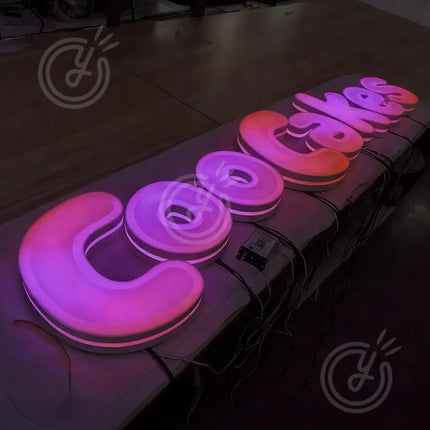 Custom RGB Metal LED Sign Wall Logo Luminous Letter Outdoor Company Store Light Signboard,Business 3D Acrylic Signage Decoration