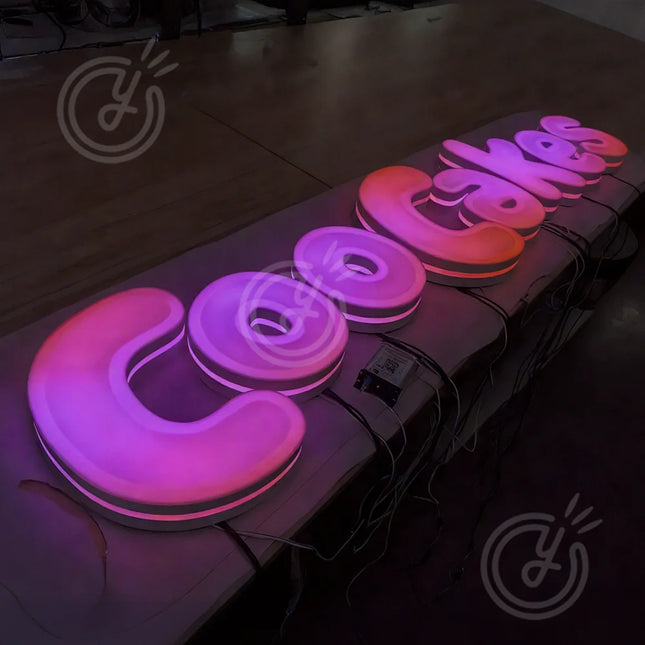 Custom RGB Metal LED Sign Wall Logo Luminous Letter Outdoor Company Store Light Signboard,Business 3D Acrylic Signage Decoration