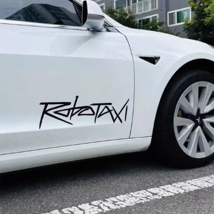 For Tesla Robotaxi PET Waterproof Weatherproof Car Decal Auto Exterior Styling Letter Sticker for Vehicle