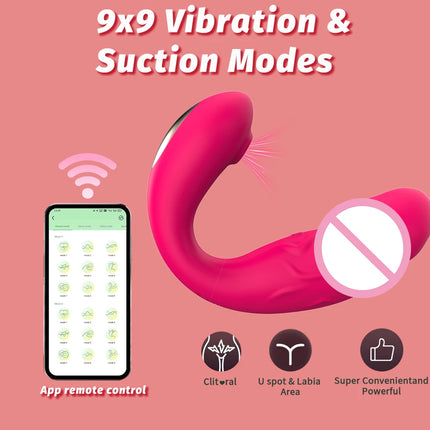 APP Remote Control Sucking Vibrator Female Wearable Masturbation Device Clitoral G-spot Stimulation Adult Toy for Women Games