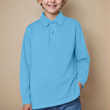 Boys POLO Shirts Teen Boy School Shirts Long Sleeve Lapel Kids Sports Tees Children Clothing Spring Autumn Boys Girls Shirts