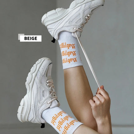 Baasploa Women Sports Shoes Outdoor Lightweight Breathable Jogging Sneakers Female Casual Mesh Anti-slip Lace Up Running Shoes