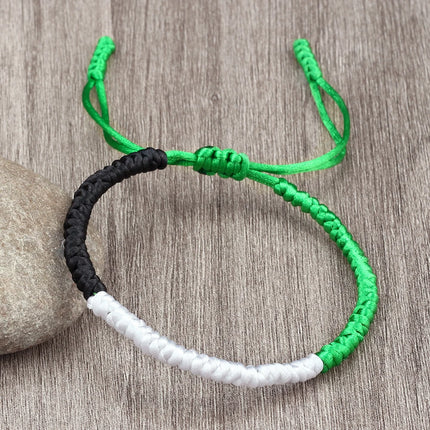 Handmade Countries Flag Color Bracelet Green White Red Rope Italy Mexico Ireland Bangles Adjustable Size Bracelets Couple Gift