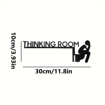 1pc Modern Wooden Toilet Door Sign Stylish Thinking Room Home Decor Artwork Decorative Door Frame Pendant Elegant Wall Ornament