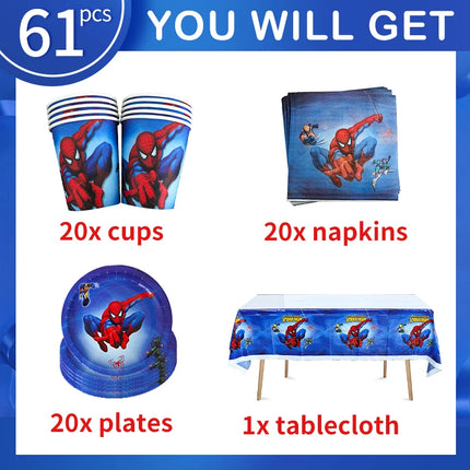 Spiderman Birthday Decor Superhero Theme Spider Birthday Party Decorations Paper Napkins Background Balloons Kids Party Supplies