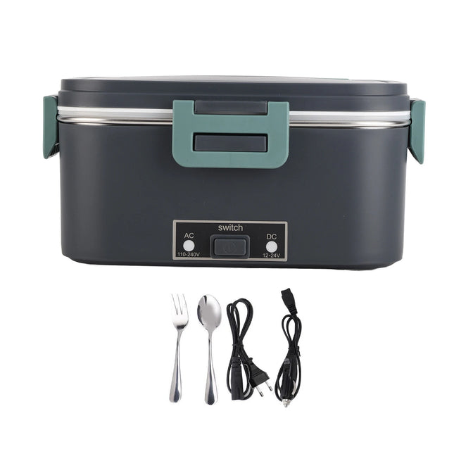 Electric Lunch Box 1.8L 360 Degree Circulation Heating SUS304 Liner Dishwasher Safe Portable Lunch Warmer Box