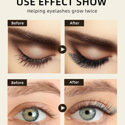 QIBEST Eyelash Growth Serum Natural Ingredients No Irritation Eyebrow Nourishing Enhancer For Longer Thicker Lashes Eyes Makeup