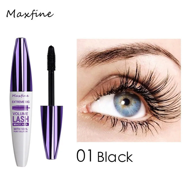 Colorful 5D Purple Blue Mascara Lasting Styling Waterproof Quick Dry Curling Lengthen Large Head Brush Eyelash Extension Cream
