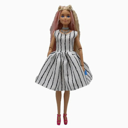 Fashion Doll Polka Dot Skirt for 30cm Dolls Casual Wear Striped Dresses For 30cm Doll Girl Dresses Clothes Doll Floral Dresses