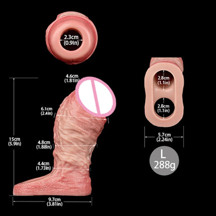 ORALSX Soft Ultra Penis Sleeve Deep Veins Design With Cock Ring For Dick Enlarger Dildo Sheath Silicone Male Sex Toy Pleasure