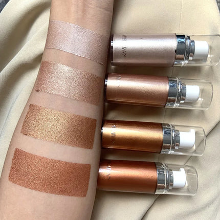 4 Colors Bronzer Spray Highlighter Face Contour Brighten Illuminator Body Shimmer Pearl White Liquid Highlight Makeup Cosmetic