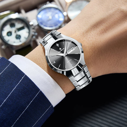 BANGWEI Luxury Business Men's Wristwatch Stainless Steel Waterproof Luminous Man Watch Date Week Fashion Quartz Watches For Men