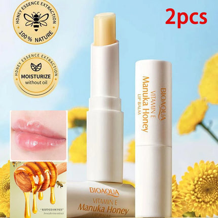 2pcs Vitamin E Honey Lip Balm Long-lasting Moisturizing Anti Cracking Nourishing Essence Stick winter Lips Skin Care