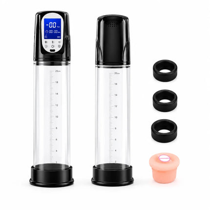 Men's Electric Vacuum Penis Pump Sex Toy Penis Extender 4 Sucking Modes LED Display Rechargeable Cock Training Penis Extension