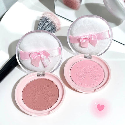 Wish Bow Cute Blusher Lasting Not Easy to Fly Powder Pink Blush Face Brighten Shading Rouge Rubor Korean Dupes Makeup Cosmetics