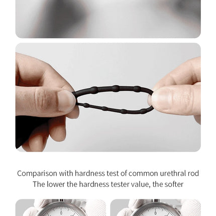 Electric Vibration Silicone Urethral Massager, Adult Male Penis Exercise Stimulation, Bead/Smooth Type