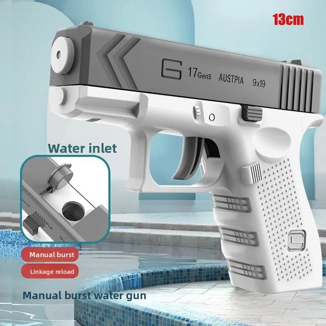 Electric Water Gun Rechargeable 10M Range Auto Manual Spray w Battery USB Cable Summer Outdoor Toy for Kids Adults Party Pool