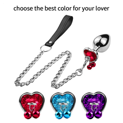3 Size Metal Anal Plug Crystal and Bells Anus Dilator Sex Toys Bullet Stainless Steel Butt Plug Men Women Couples Adult Toys