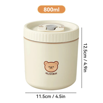 WORTHBUY Portable Insulated Lunch Box 304 Stainless Steel Fruit Salad Food Container Leak-proof Bento Box Microwave Heatable