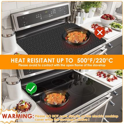 Induction Cooktop Mat Silicone Anti-Scratch Induction CooktopResistant Non-Slip Kitchen Counter Protect Mat Protector Mat Heat