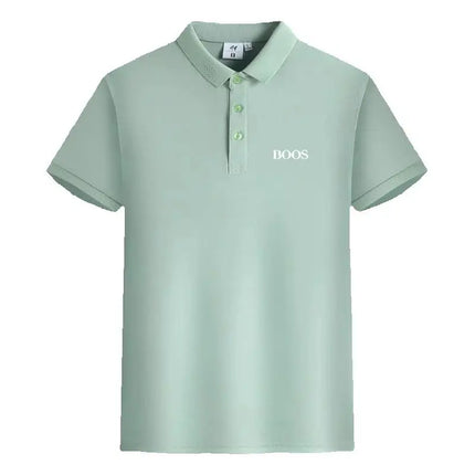 New high-quality men's short-sleeved polo shirt, summer fashion, casual, comfortable, breathable, and cool top
