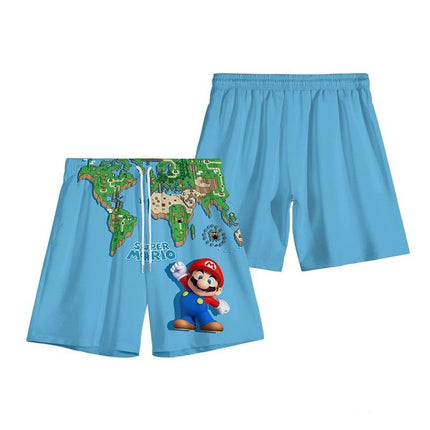 Summer Mario Shorts, Men's Beach Pants, Casual Pants, Luigi Kuba Thin Style with Everything Around The Summer Style