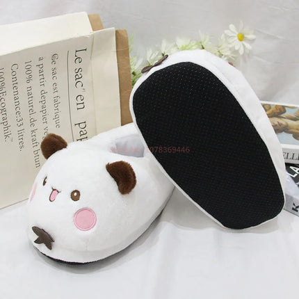 New Panda Bubu And Yier Plush Slippers Cartoon Panda Indoor Couple'S Warm Cotton Slippers Autumn And Winter Gift