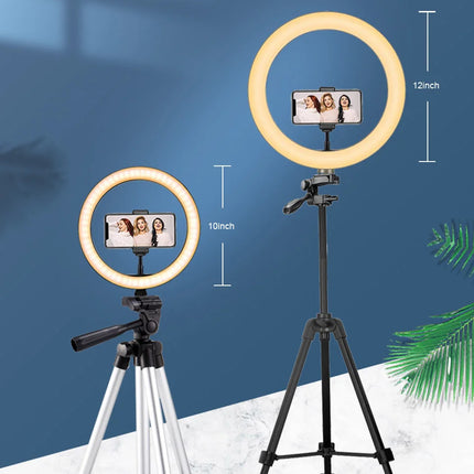 26cm Photo Ringlight Led Selfie Ring Light Phone Remote Control Lamp Photography Lighting With Tripod Stand Holder Youtube Video