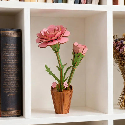 3D Wooden Puzzles Flowers Diy Artifical Botanical Bouquet Puzzle Kit Home Decoration For Adults Mother's Day Birthday Gift