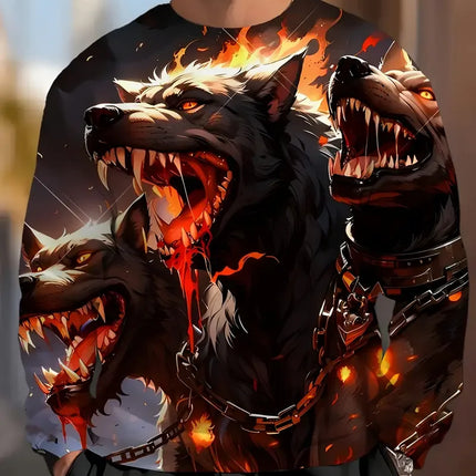 Funny Graffiti Sweatshirt 3D Printed Man Sweater Fashion Trendy Long Sleeve Sweatshirt Harajuku Streetwear Large Size Men's Tops