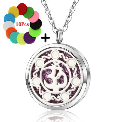 High Quality Patterns Tree of Life Aromatherapy Diffuser Pendant Perfume Locket Women Essential Oil Necklace Jewelry Wholesale