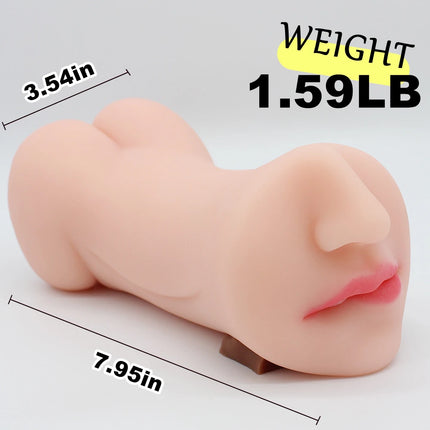 3 in 1 Blowjob Artificial Vaginal for Men Sucking Penis Rubber Vagina Pocket Pussy Simulate Real Oral Sex Love Mouth Anal Anus