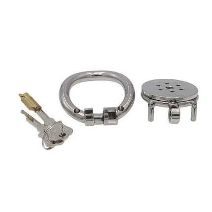 Flat Male Cock Cage with Metal Catheter - 18+ Urethral Negative Pressure Chastity Lock, BDSM Bondage Toy for Couples
