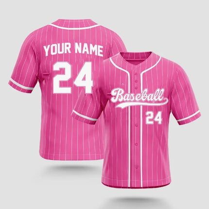 Personalize Men Women Youth Baseball Jersey Customize Button Down Sports Tee Laser Printed Sublimation Letter Number Big Size