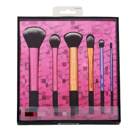 Portable Makeup Brush Set Foundation Blush Highlighter Brush Long Handle Artificial Fiber Brushes Box Packaged for General Use