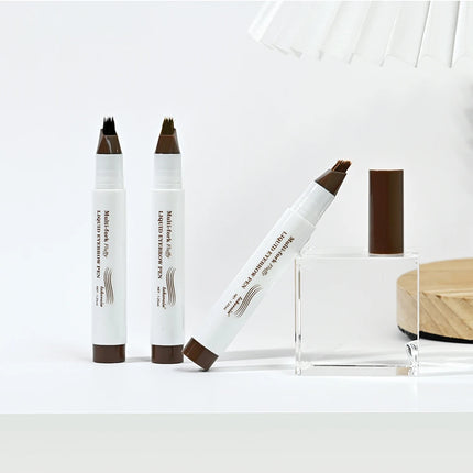 Long Lasting 4D Eyebrow Pen Multi Forks Liquid Pen Tip Fine Sketch Liquid Tattoo Brow Waterproof Precise Makeup