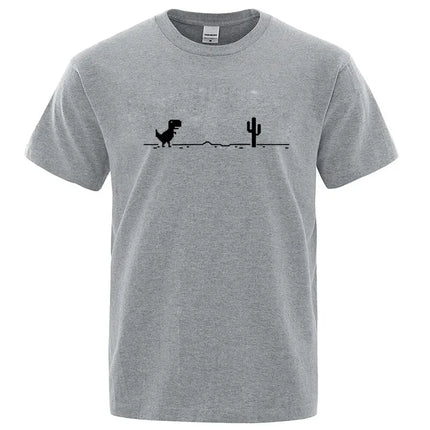 Men's T-shirts Printed Dinosaur Cactus Funny Tops Summer Cotton T-shirt for Men Casual O-Neck Tee Shirts Streetwear Basic Top