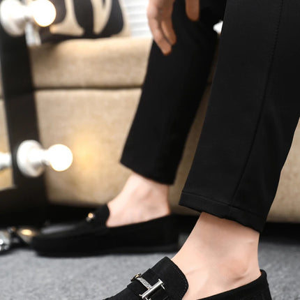 2025 Spring and Autumn driving soybean shoes business casual men's shoes versatile comfortable work shoes black and grey