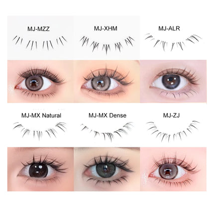 Glue-free Lower Lashes 5-6mm Large Capacity B Curl Ultra Thin Clear Band Bottom Lashes Natural Self Adhesive False Eyelashes
