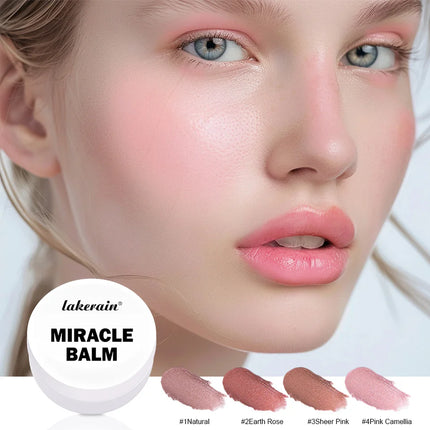 3 In 1 Solid Pearl Blush Cream Monochrome Woman Blush Paste Cheek Ulti-purpose For Eyes Lips Makeup Blush Stick Korean Cosmetics