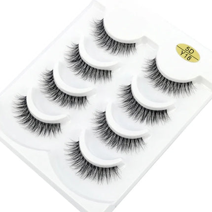 HBZGTLAD 4pairs mink lashes natural long invisible thin band fake lashes transparent terrier soft eyelashes extension Beauty