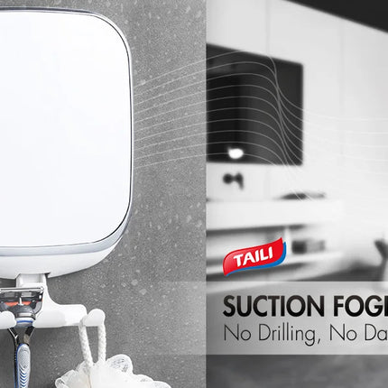 TAILI Shower Fogless Makeup Mirror With Holder Suction Cup Shower Shave Round Acrylic Mirrors Bathroom Mirrors Washroom
